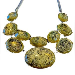 NY&Co Statement Necklace - Pale Yellow Stones